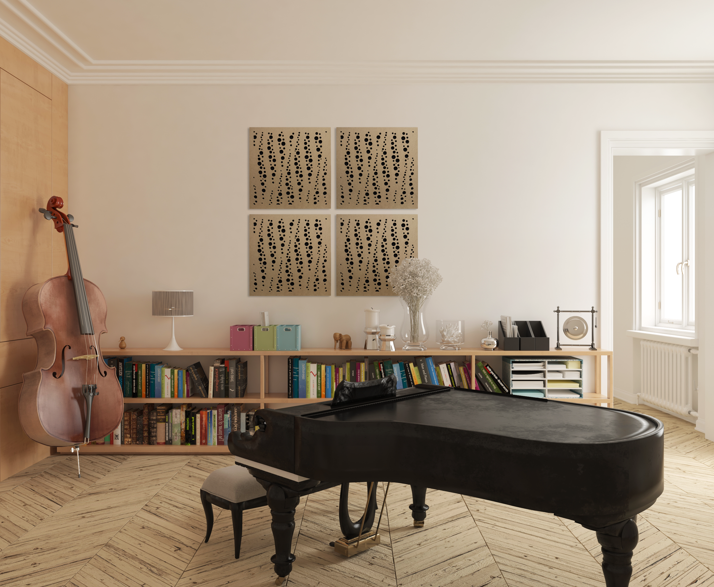 Set of 4 - Decorative Acoustic Panel – Style #76-1 “Sculpt”