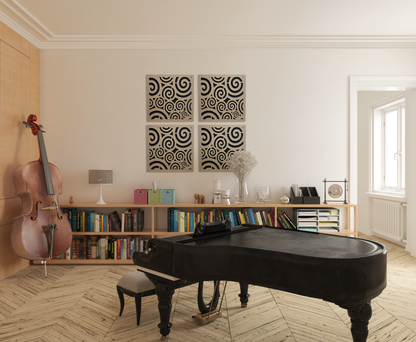 Set of 4 - Decorative Acoustic Panel – Style #100-1 “Shore”