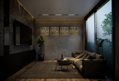 Set of 4 - Decorative Acoustic Panel – Style #100-1 “Shore”