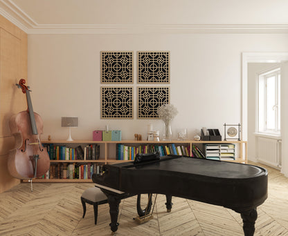 Set of 4 - Decorative Acoustic Panel – Style #11-1 “Flicker”