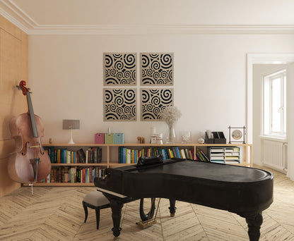 Set of 4 - Decorative Acoustic Panel – Style #100-1 “Shore”